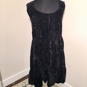 Vintage NWT Black Tiered Velvet Halter Dress or Skirt!